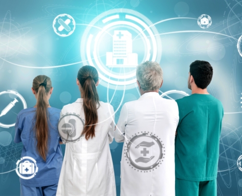 Medical Healthcare Concept - Doctor In Hospital With Digital Med